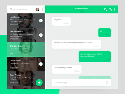 #DailyUI challenge #013— Direct Messaging chat dailyui design flat interface lato messaging minimal social ui ux web