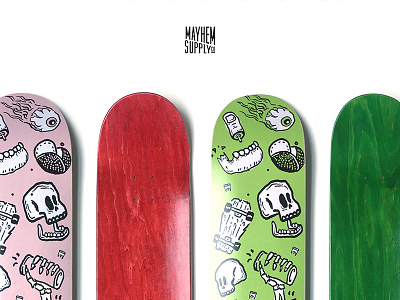 Bruised & Broken decks design illustration product skateboards