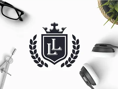 Royal LL classic clean crown emire emperor king l letters ll logo royal sophisticated