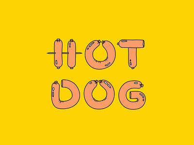 Hot Dog hotdog typography