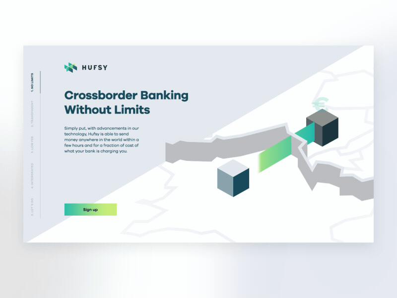 Hufsy landing page clean denmark fintech gradient illustration landing start up tech web website