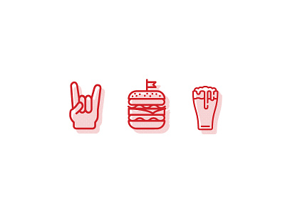 Beats - Burgers - Brews | British bar identity project beer branding burger food icons music