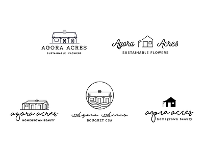 Agora Acres bouquet branding concept floral florist local logo