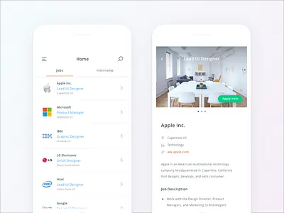 Job Vacancy App company internship iphone job jobvacancy mobile office ui ux work