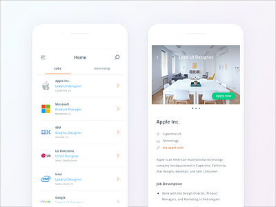 Job Vacancy App company internship iphone job jobvacancy mobile office ui ux work