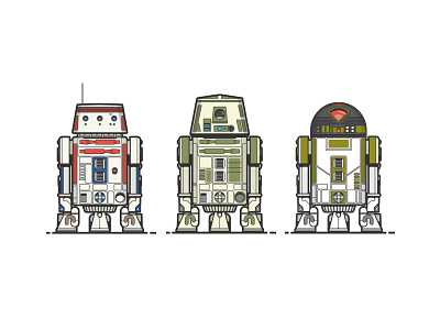 ...R5, R6, R7 droids force illustration r2dr star wars