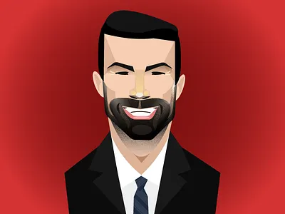 Jimmy Kimmel caricature cartoon flat design gradients illustration late night late night hosts minimalist red