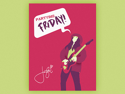 Partying Friday! flat flat illustration retro vector