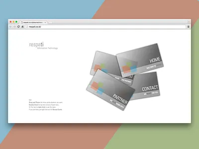 Respati Website (Flash) cards drag flash landing page website