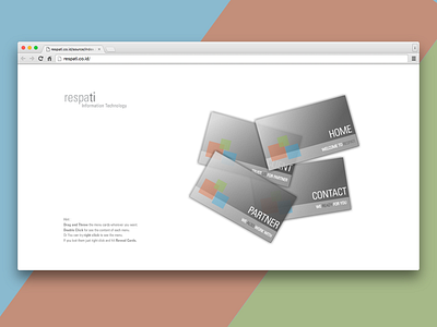 Respati Website (Flash) cards drag flash landing page website