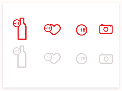 Iconography for arena.pl UI 18 heart icons photo ui