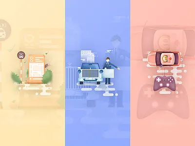 City travel illustration traffic travel