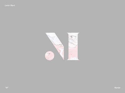 "M" letter logo m marble mark simple