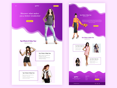 fashion site fashion flat landing layout marketing photography purple website