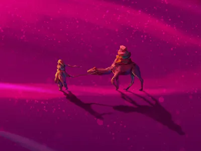 desert animal art cg color desert human light sketch