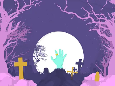It's aliiiiiiiivvee!!!! design flat graphic illustration motion vector zombie
