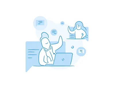 Mydr Doctror Chat character chat communication doctor editor flat girl icon illustration line message stroke