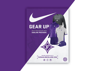 Furman Poster design furman gear graphics logo nike social tshirt typography