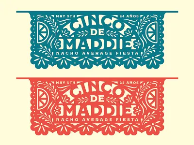 Cinco De Maddie birthday cinco de mayo floral mexico papel picado pattern type