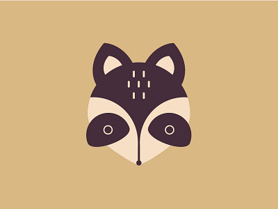 Little raccoon animal design head icon illustration raccoon