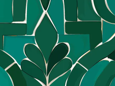 Moroccan Tiles cartoon illustration leaves moroccan pattern tiles vector