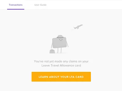 Empty state for LTA card card payment plane travel ui ux web