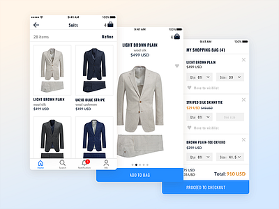 Kingsman Ecommerce Mobile App app ecommerce interface ios ui