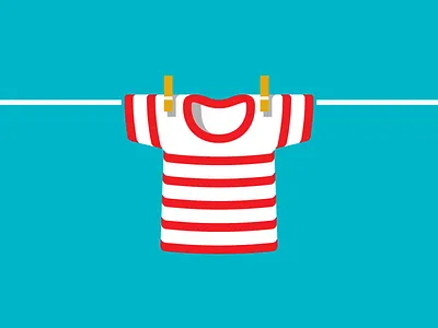 T-shirt hanging on a clothesline branding clothesline design icon identity laundry logo shirt t shirt