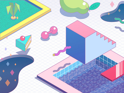 Science Fb Cover flat health illustration isometric minimalistic pool vector