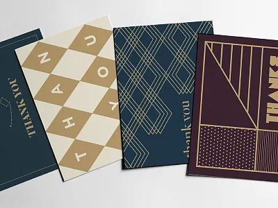 Postcards geometric postcard print thank you thanks