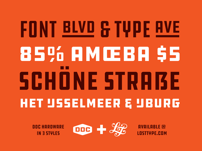 DDC Hardware Features ddc draplin font industrial lost type sans serif type design typeface