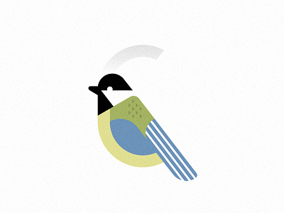 Chickadee animal arbor bird chickadee collage colorful initials logo negative stripe