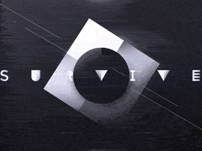 Survive - GIF black and white glitch grain music tutorial