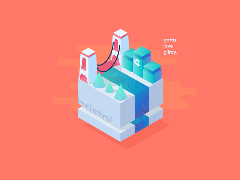 Isometric Bristol animation boat bristol colour funky illustration isometric popping pow tree woah