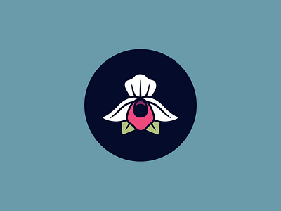 Ladyslipper floral flower icon ladyslipper mark spring