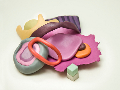 color study, pink modelling clay plasticine plastilustration