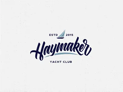 Haymaker boat club haymaker lettered lettering logo nautical sailboat sailing yacht