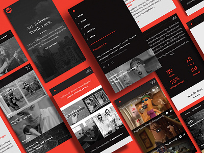 Mobile layouts for DNA Seattle design interative mobile navigation red web website