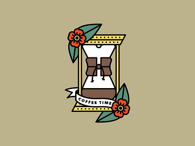 Time For Coffee - Version 2 chemex coffee enamel pin logo tattoo time type
