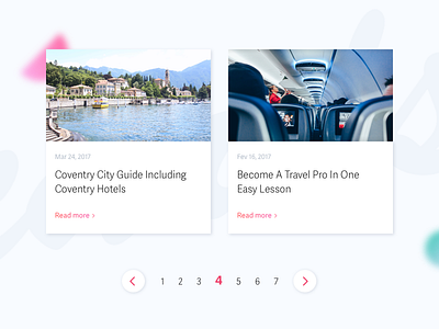 News Carousel Cards blog cards carousel news numbers pagination previous ui