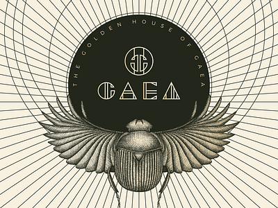 Logo and branding elements for a high end fashion house GAEA brand identity branding fashion fashion house hand drawn logo logo design logo inspiration luxury scarab