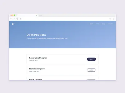 Job Listing clean job listing landing page ui ux web design