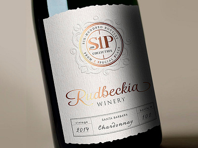 Wine Label Rudbeckia Winery label design limited collection wine branding wine label winery