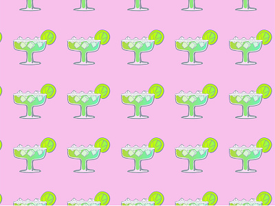 Margaritas Every Day Please cinco de mayo drinks green lime limes margarita margaritas pattern pink surface design