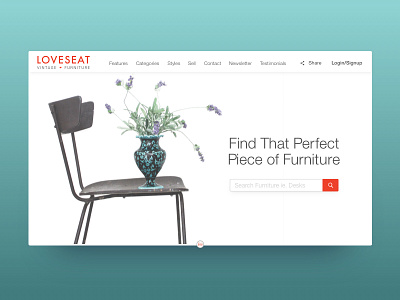 Loveseat Website design desktop ecommerce freelance furniture landing page ui web design website