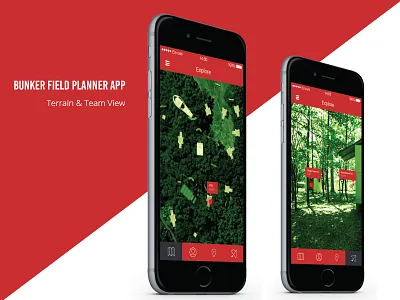Bunker Terrain Team View map view mobile ui ux design