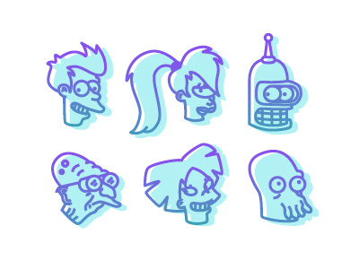 Futurama Icons futurama icon illustration