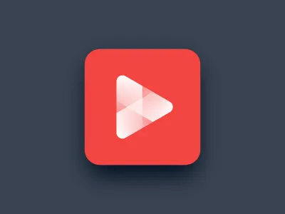 Play Button abstract button icon logo music play player red ui video