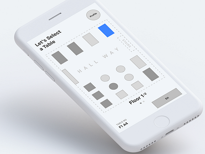 Cafe App - Table Selection app cafe concept design interaction selection sketch table user experience ux wireframe