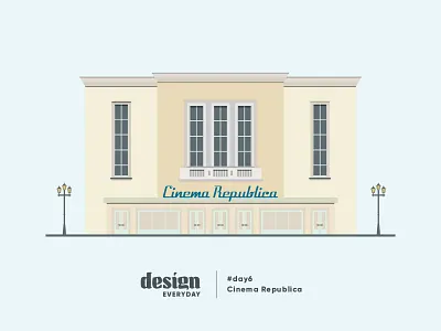 Cinema Republica architecture cinema design iasi ilustration old building
